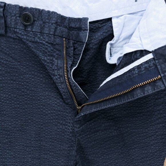 BROOKS BROTHERS Navy Blue Genuine Seersucker Bermuda Shorts 100% Cotton Size 29 - Picture 4 of 7